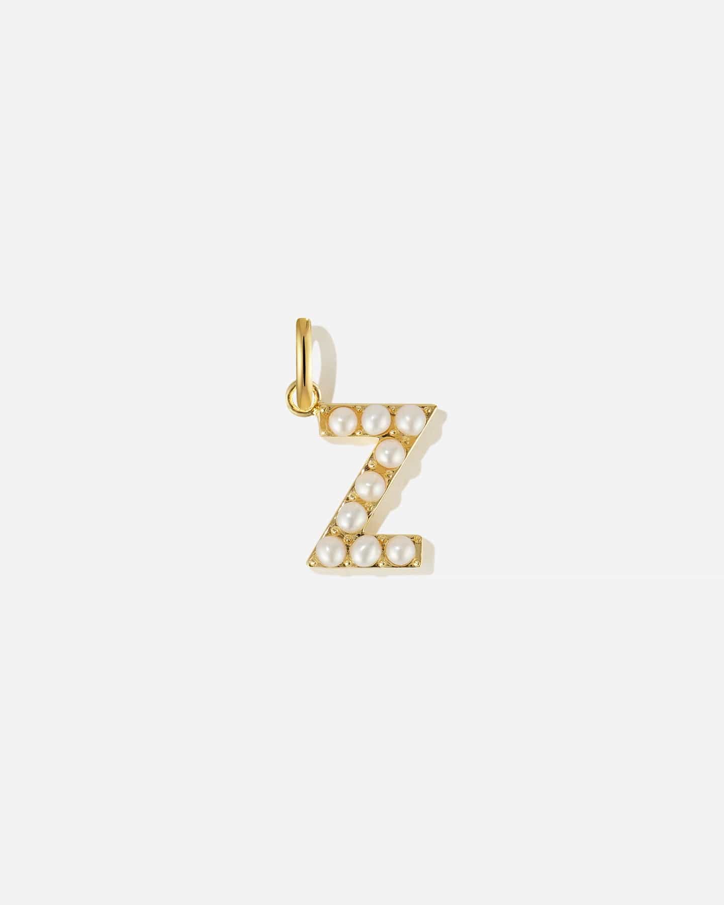 BRUNA The Label Charm Z / 18k Gold Vermeil / Perlen Pearl Letter Charm