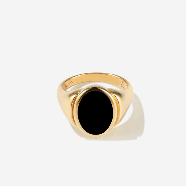 Puglia Onyx Ring 18k Gold Vermeil Silver BRUNA The Label